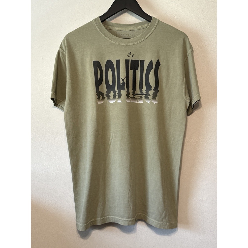 Politics Logo Tee Olive Green Sneaker Boutique Streetwear T Shirt M